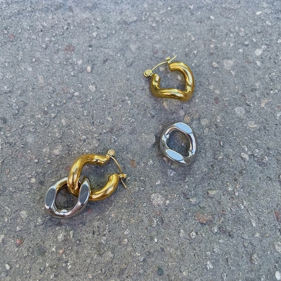 Chain Hoop Earrings - Picture 2 of 2